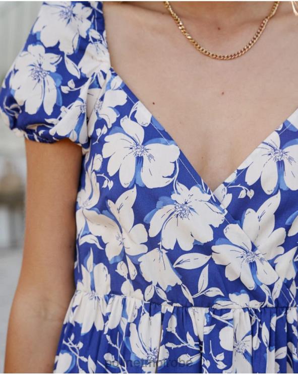 Polin et moi robe à fleurs Nikka bleu klein 888X2102 vêtements