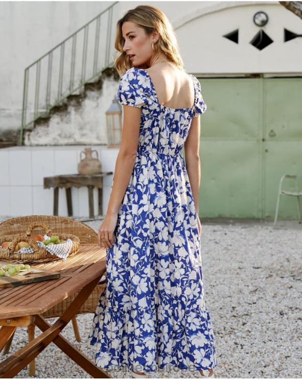Polin et moi robe à fleurs Nikka bleu klein 888X2102 vêtements