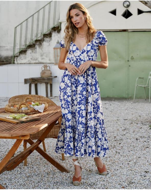 Polin et moi robe à fleurs Nikka bleu klein 888X2102 vêtements