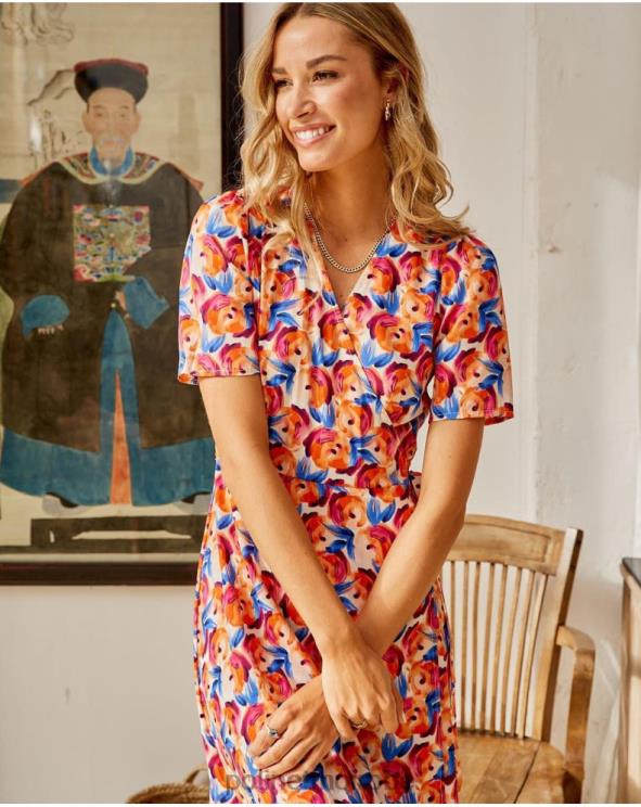 Polin et moi robe midi fleurs hannah orange 888X295 vêtements