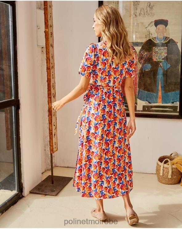 Polin et moi robe midi fleurs hannah orange 888X295 vêtements
