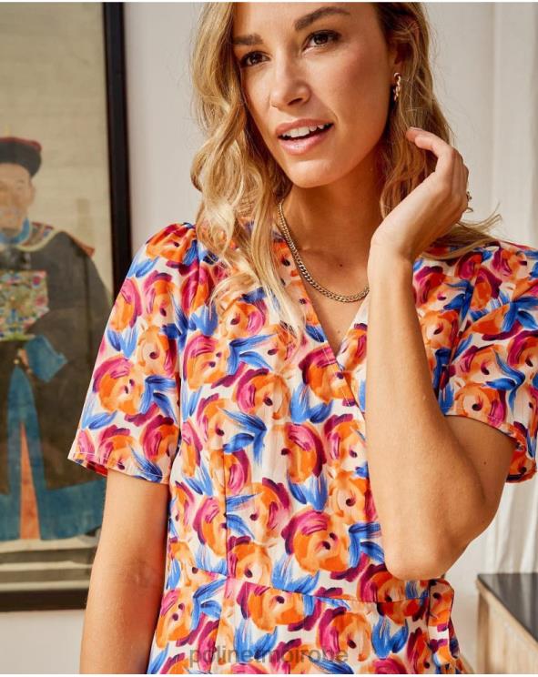 Polin et moi robe midi fleurs hannah orange 888X295 vêtements