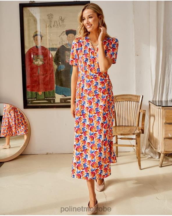 Polin et moi robe midi fleurs hannah orange 888X295 vêtements